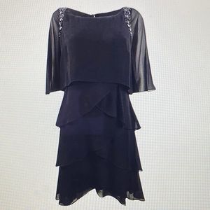 Women’s size 22, SLNY Beaded Tiered Capelet Dress
